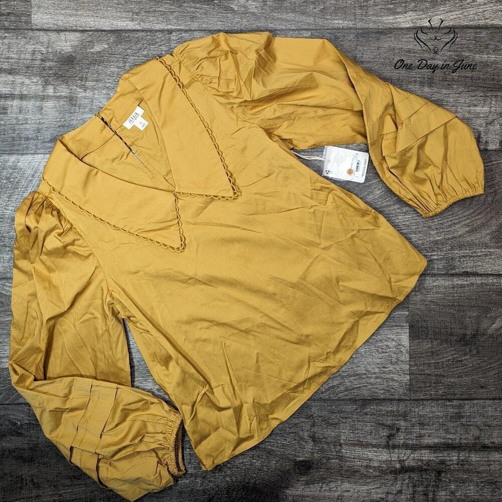 A.n.a V Neck Collar Long Sleeve Top Size S